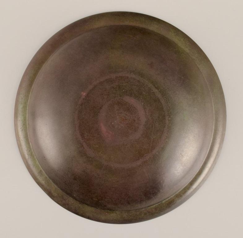 Bronze Argentor, Denmark. Art Deco bronze bowl with motif of deer. Approx. 1940. For Sale