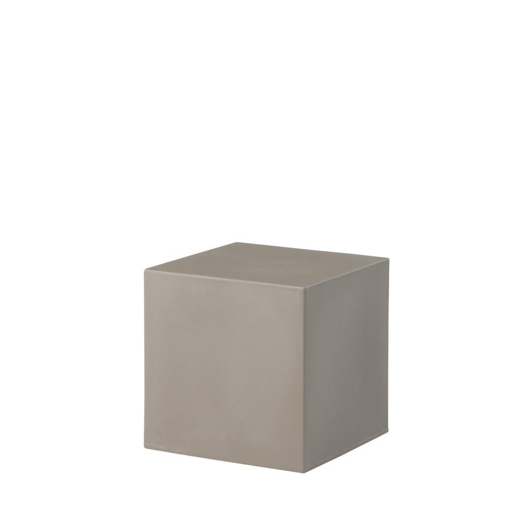 Italian Argil Grey Cubo Pouf Stool by SLIDE Studio For Sale