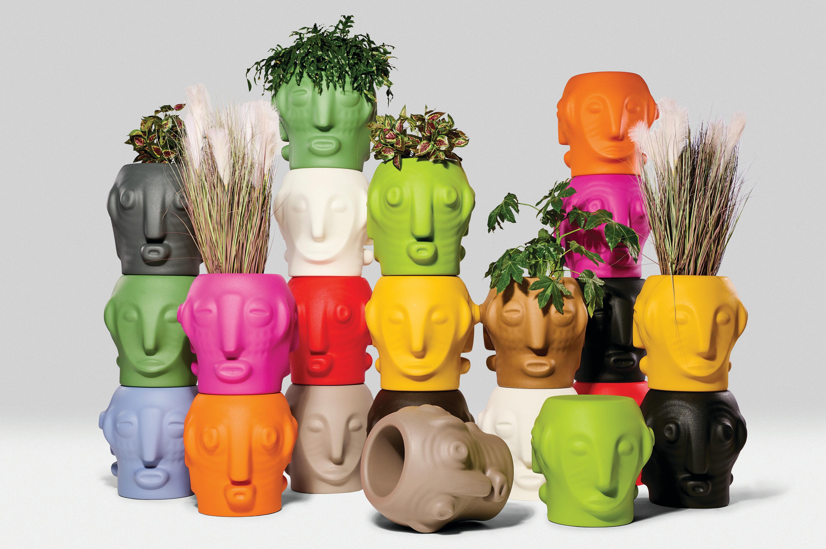 Postmoderne Pot Threebù gris argileux de MARCANTONIO en vente