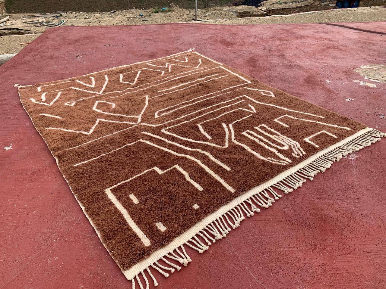 ARGILE SACRÉE Berber Wool Rug Modern Handwoven Large Minimalist Contemporary For Sale 1