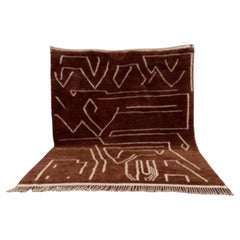 ARGILE SACRÉE Tapis de laine berbère Moderne Tissé à la main Large Minimaliste Contemporain