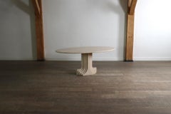 ‘Argo’ Oval Dining table in travertine by Carlo Scarpa for Simon Gavina, 1970s