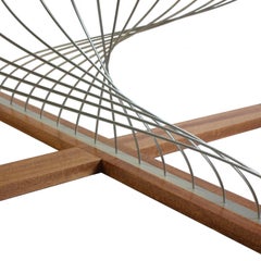 Tavolino industriale moderno di Peter Harrison con metallo e legno di mogano