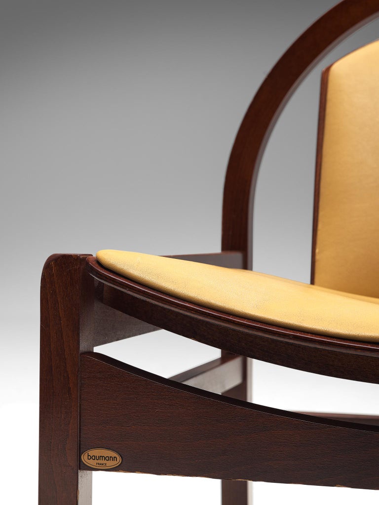 'Argos' Lounge Chairs by Baumann in Beech and Leather For Sale at