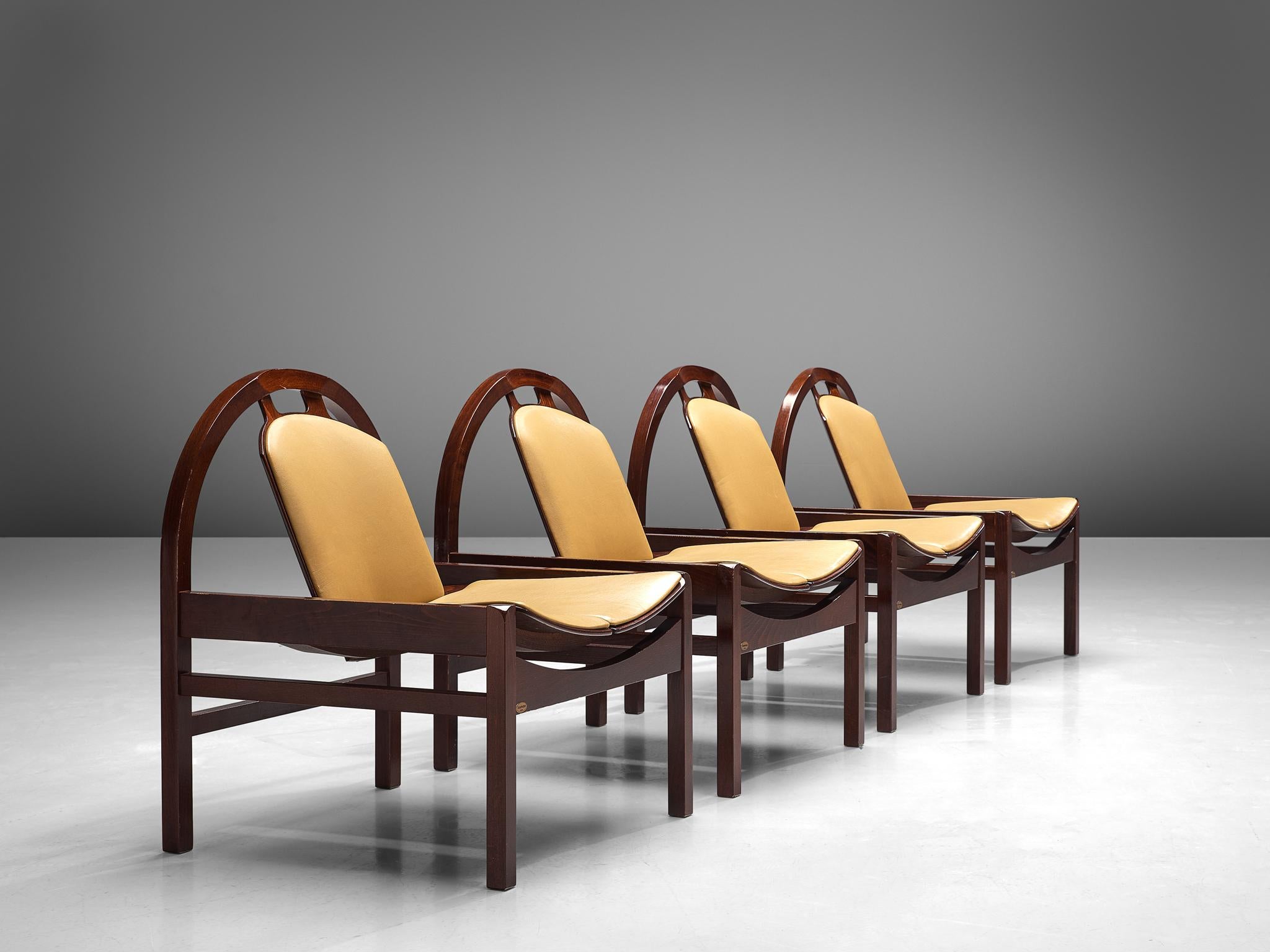 'Argos' Lounge Chairs by Baumann in Beech and Leather 8