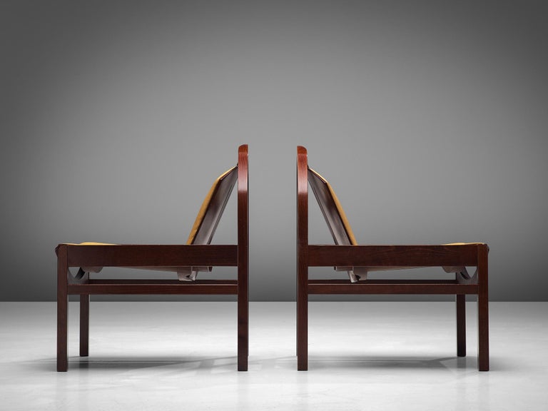 'Argos' Lounge Chairs by Baumann in Beech and Leather For Sale at