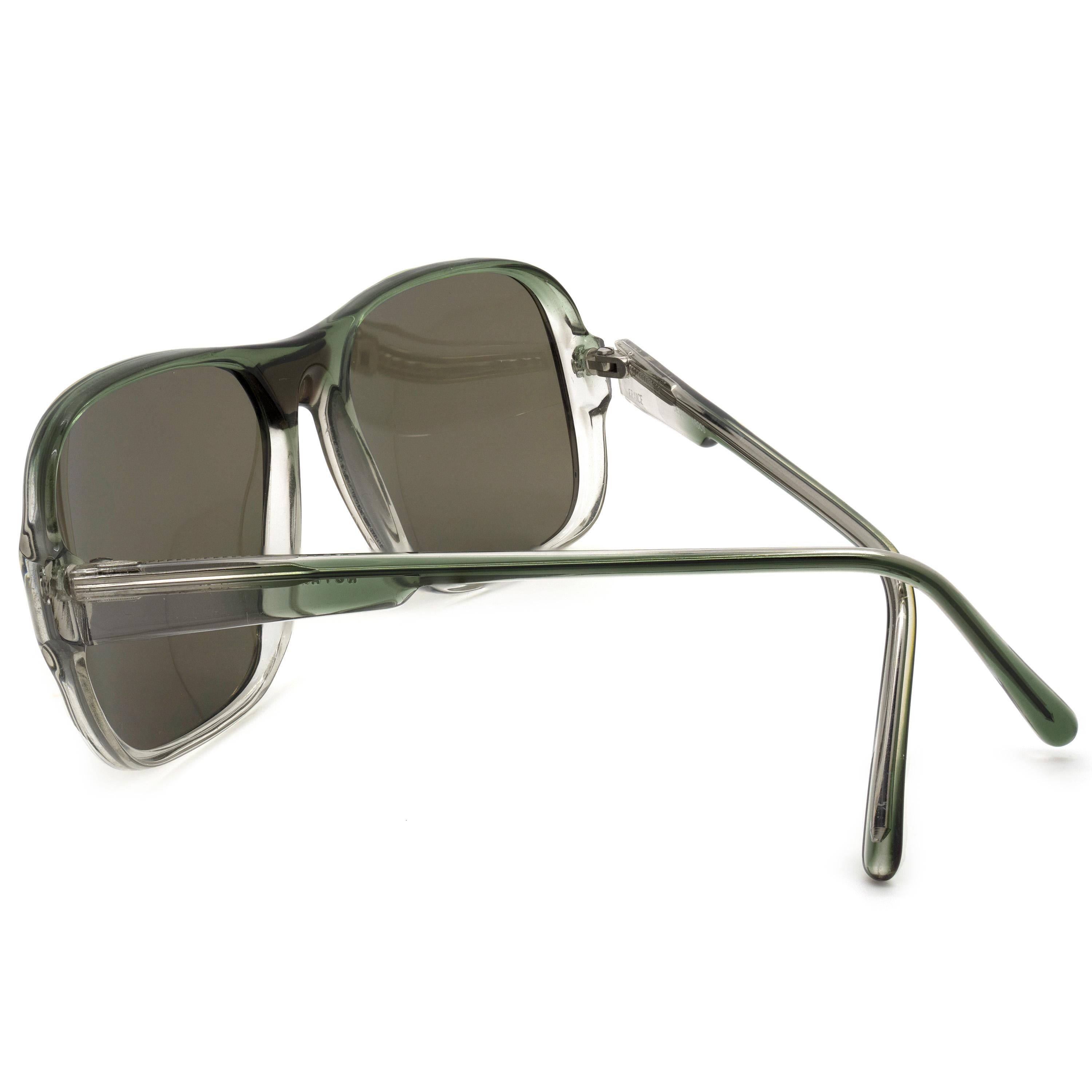 Argos quadratische Vintage-Sonnenbrille, Frankreich 70er Jahre (Grau) im Angebot