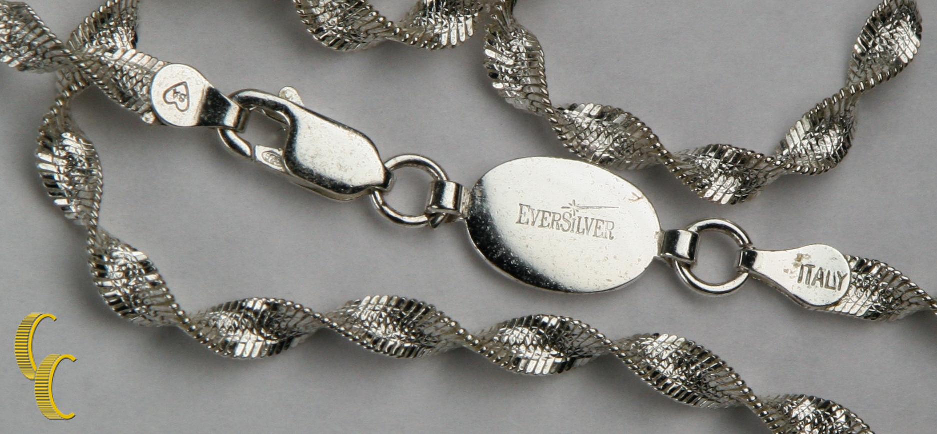 Collana in corda elicoidale intrecciata in argento sterling Arguron, 20 pollici In condizioni buone in vendita a Van Nuys, CA