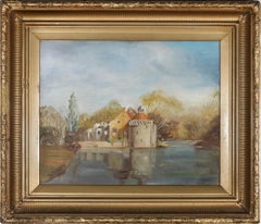 Antique Arguscott - 19th Century Oil, Scotney Castle, Kent