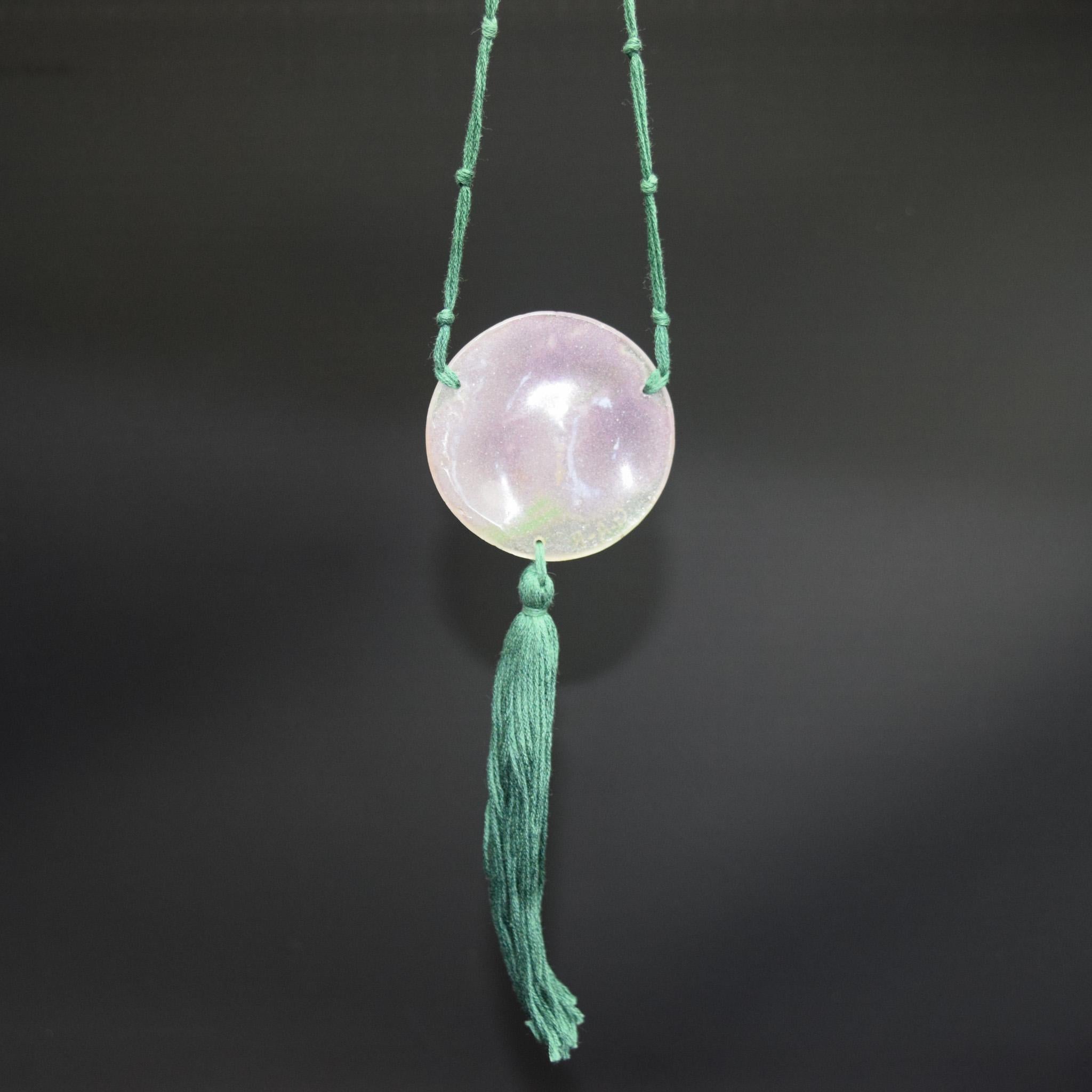 Early 20th Century Argy Rousseau Pate de verre Parma violets pendant C1921 For Sale