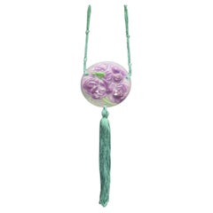 ROUSSEAU Pate de verre Pendentif violettes de Parma C1921