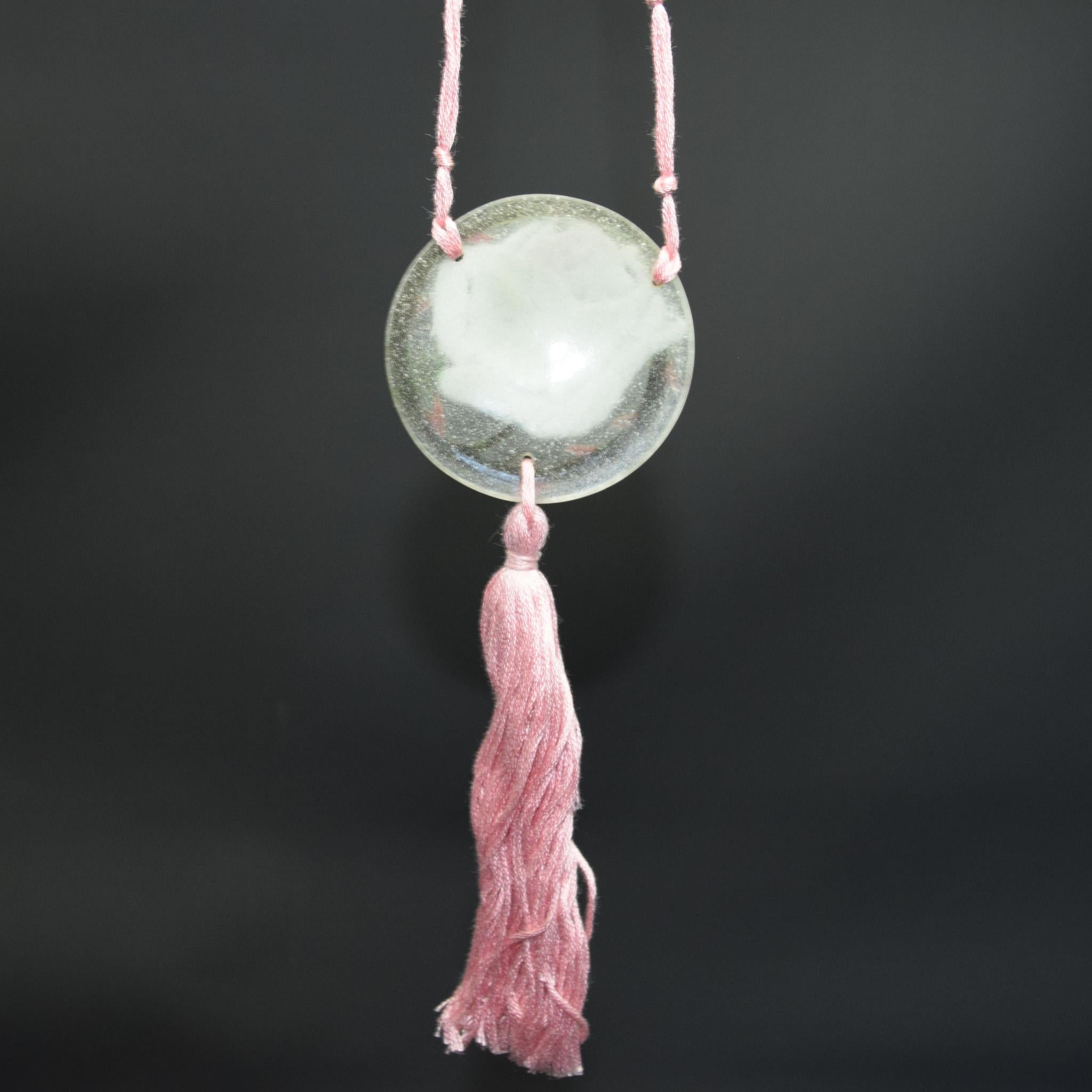 Argy Rousseau pate de verre Rose Anhänger neckless C1921 im Zustand „Gut“ im Angebot in Devon, GB