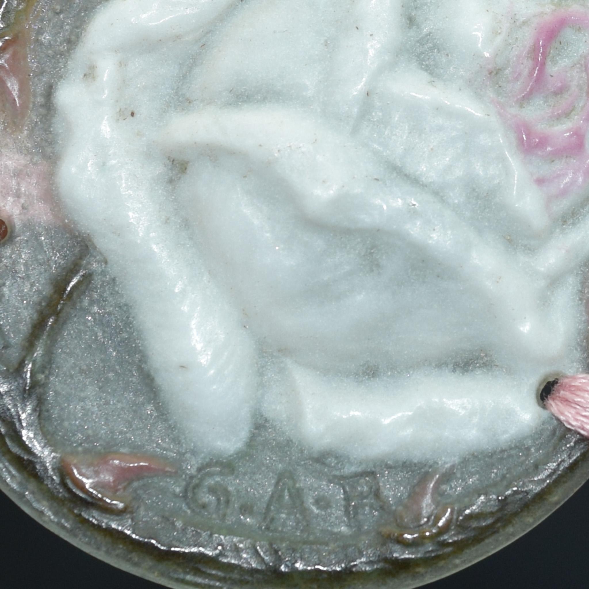 Argy Rousseau pate de verre Rose Anhänger neckless C1921 (Frühes 20. Jahrhundert) im Angebot