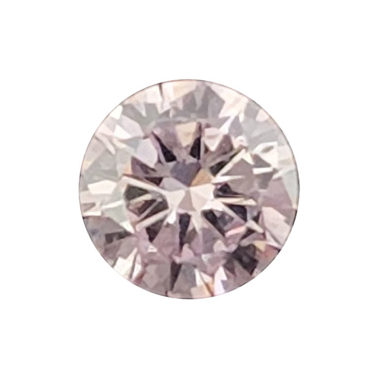 Argyle 0.12 Carat Natural Pink Champagne Round Shape Loose Diamond For Sale