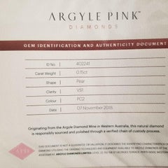 Argyle Australia 0.15ct Natural Fancy Intense Orangy Pink Diamond GIA Pear VS1