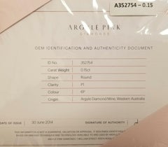 Argyle Australia 0.15ct Natural Loose Fancy Intense Pink 6P Round Diamond
