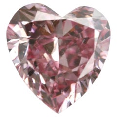 Argyle Australia: diamante suelto natural de 0,15 ct, color rosa intenso «Fancy», talla 6PR en forma de corazón