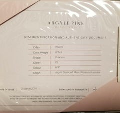 Argyle Australia 0.15ct Natural Loose Fancy Pink 6PP Diamond Princess Cut