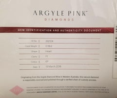 Argyle Australia 0.18ct Natural Loose Fancy Intense Pink 6P GIA Heart SI2