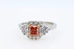 Argyle Australia Platinum Engagement Ring 1.30ct Fancy Intense Pink Blue GIA
