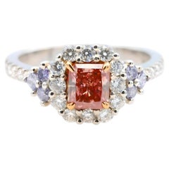 Argyle Australia Platinum Engagement Ring 1.30ct Fancy Intense Pink Blue GIA