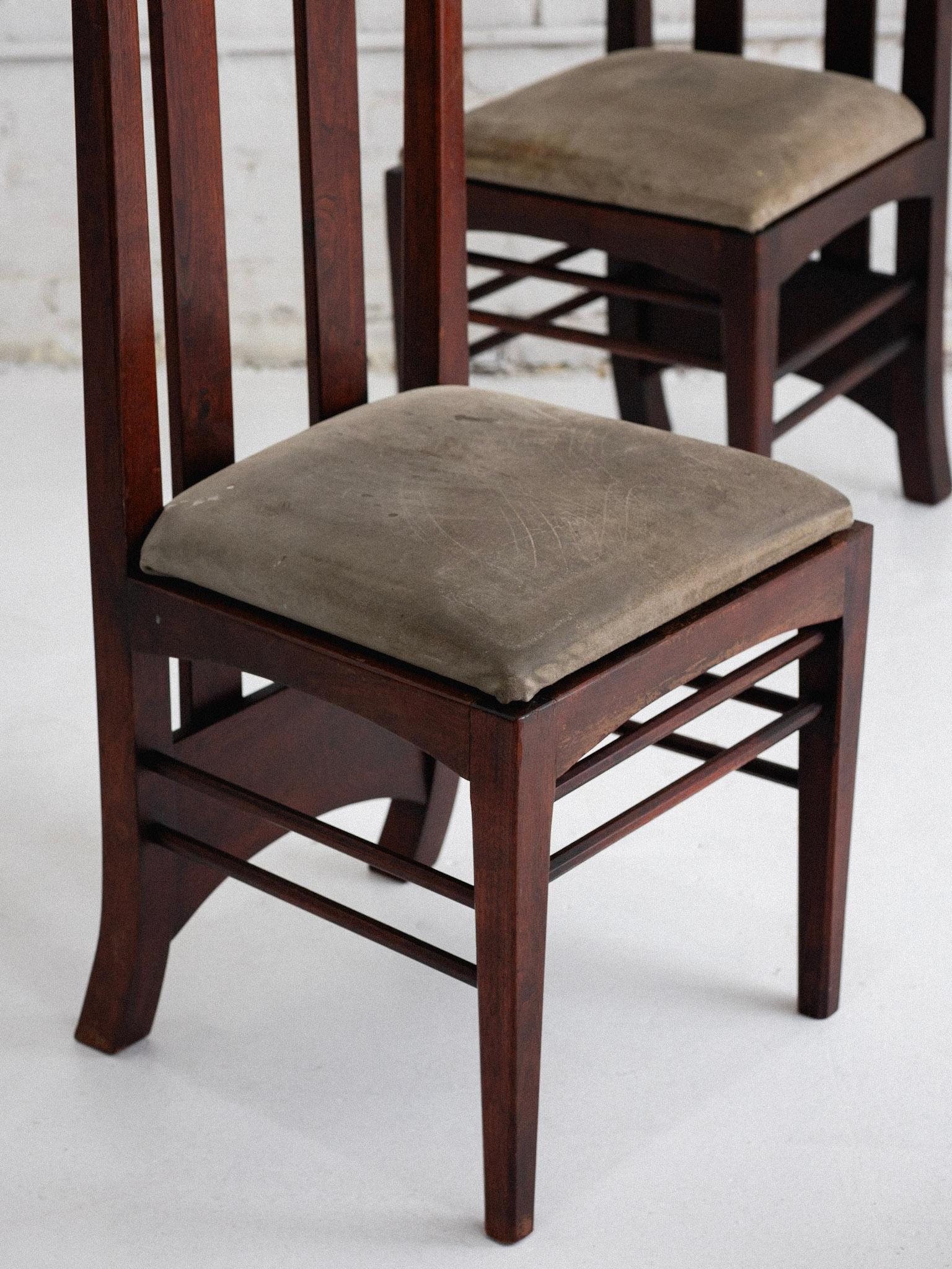‘Argyle' Chairs in the Style of Charles Rennie Mackintosh, a Set of 4 4