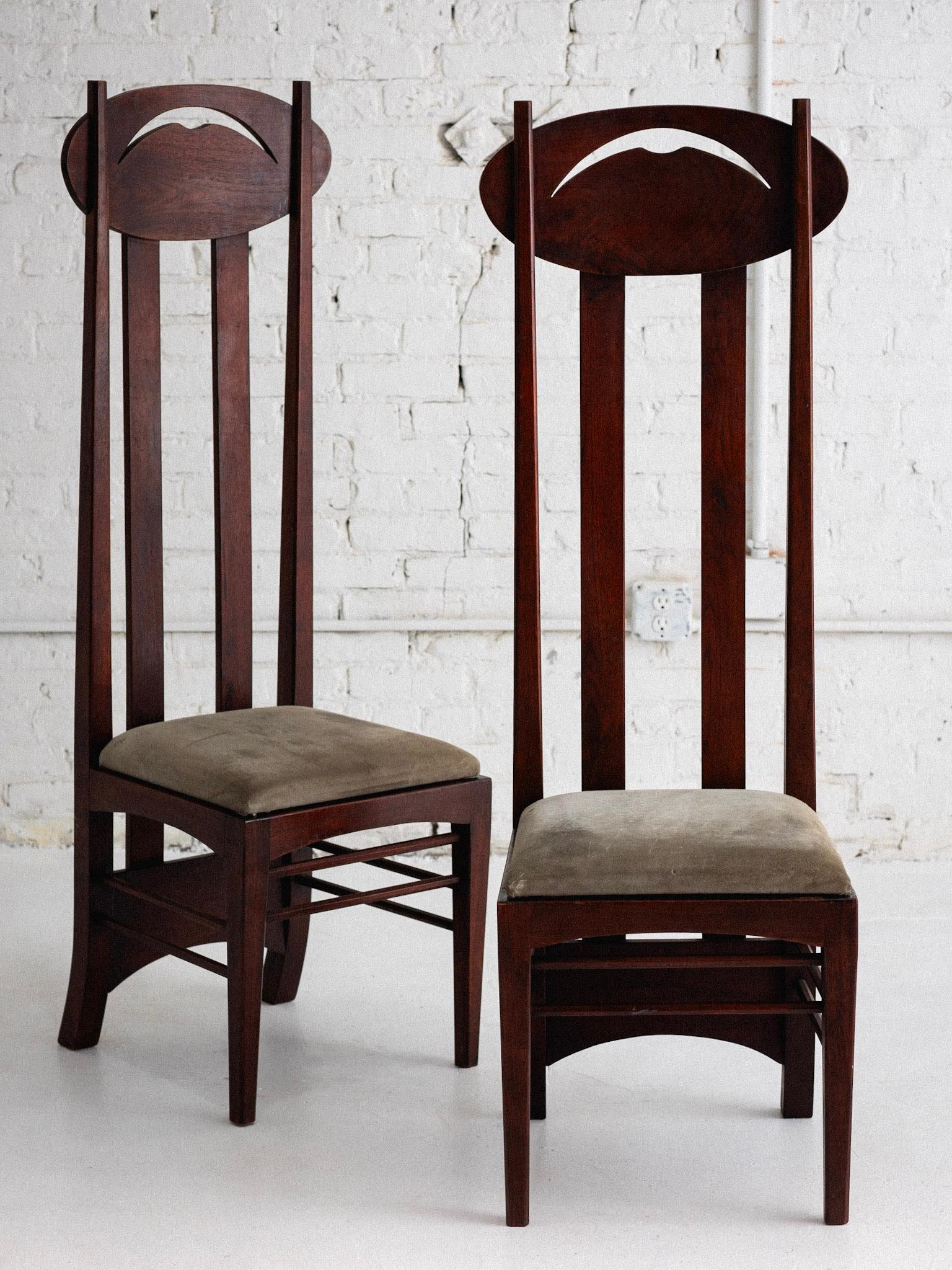 Arts and Crafts ‘Argyle' Chairs in the Style of Charles Rennie Mackintosh, a Set of 4