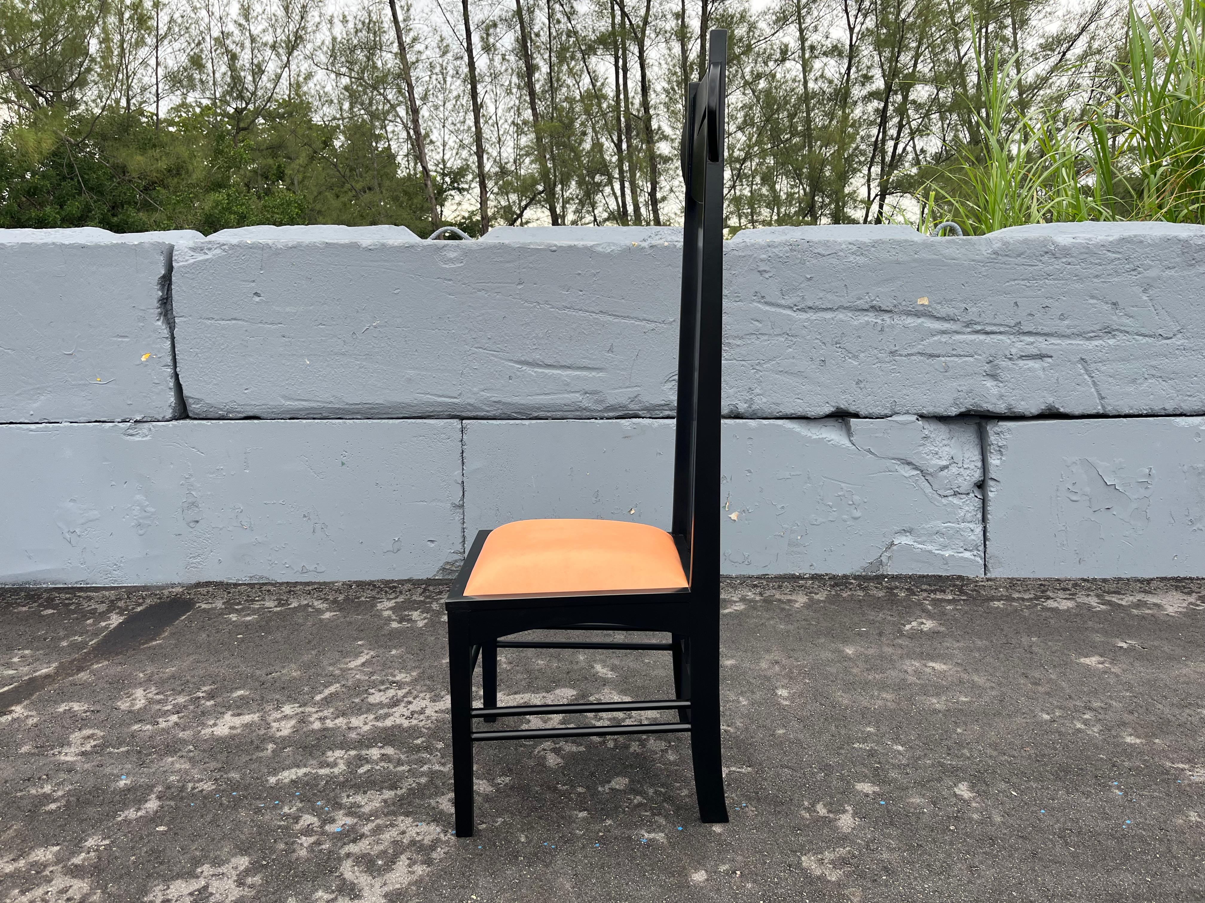 Leather Argyle Highback Chair by Charles Rennie Mackintosh For Sale