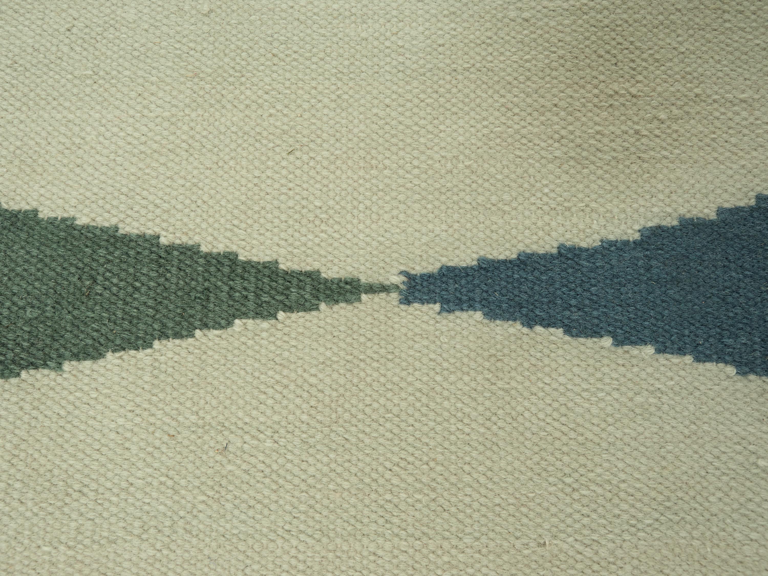 Art Deco Argyle Kilm Minimal, art deco inspired, custom colors and sizes by Wende Reid For Sale