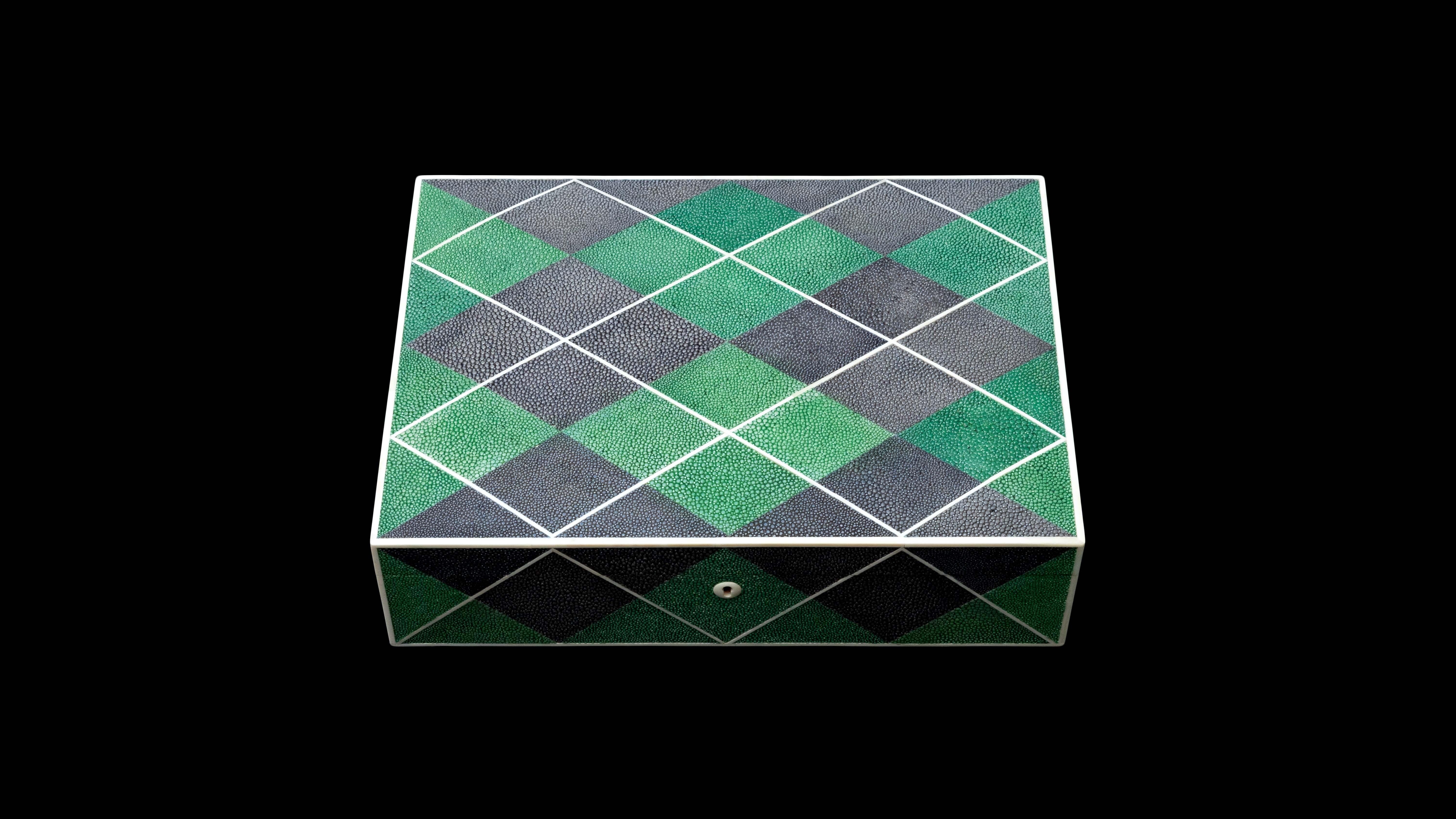 Large Argyle Pattern Shagreen Box

Measures approximately: 13