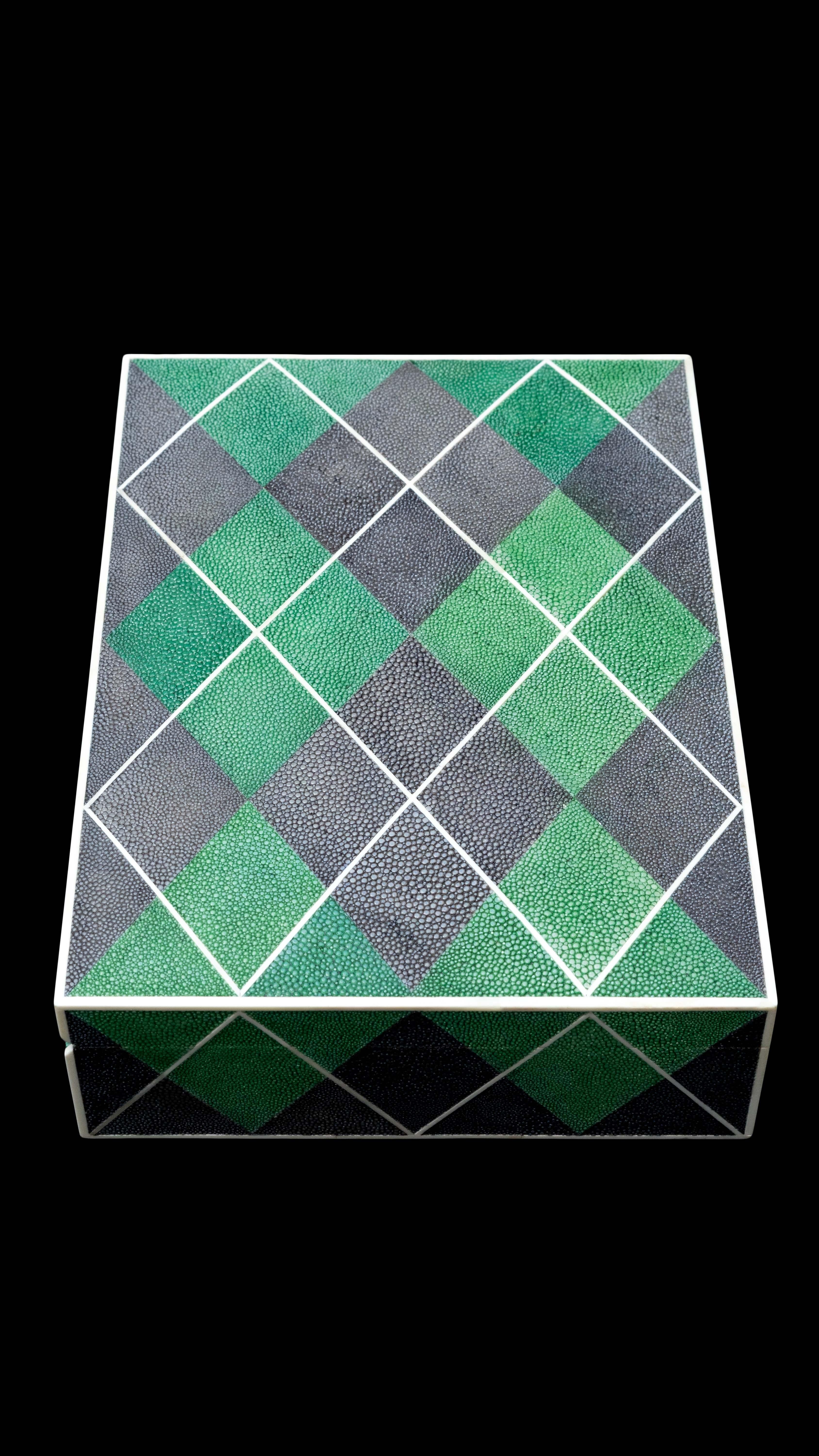 white shagreen box