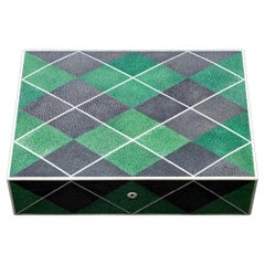 Large Argyle Pattern Shagreen Box