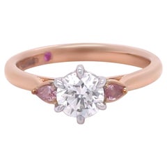 Argyle Pink 18ct White 
Rose Gold Trilogy Diamond Ring 0.79ct