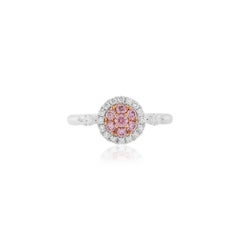 Argyle Pink Diamond and White Diamond 18K Gold Ring