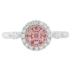 Argyle Pink Diamond and White Diamond 18K Gold Ring