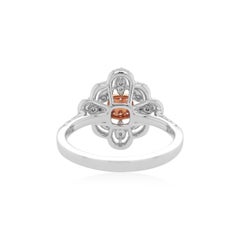Argyle Pink Diamond White Diamond Platinum Cocktail Ring