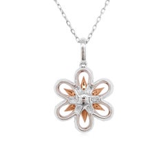 Argyle Pink Diamond White Diamond Platinum Pendant Necklace