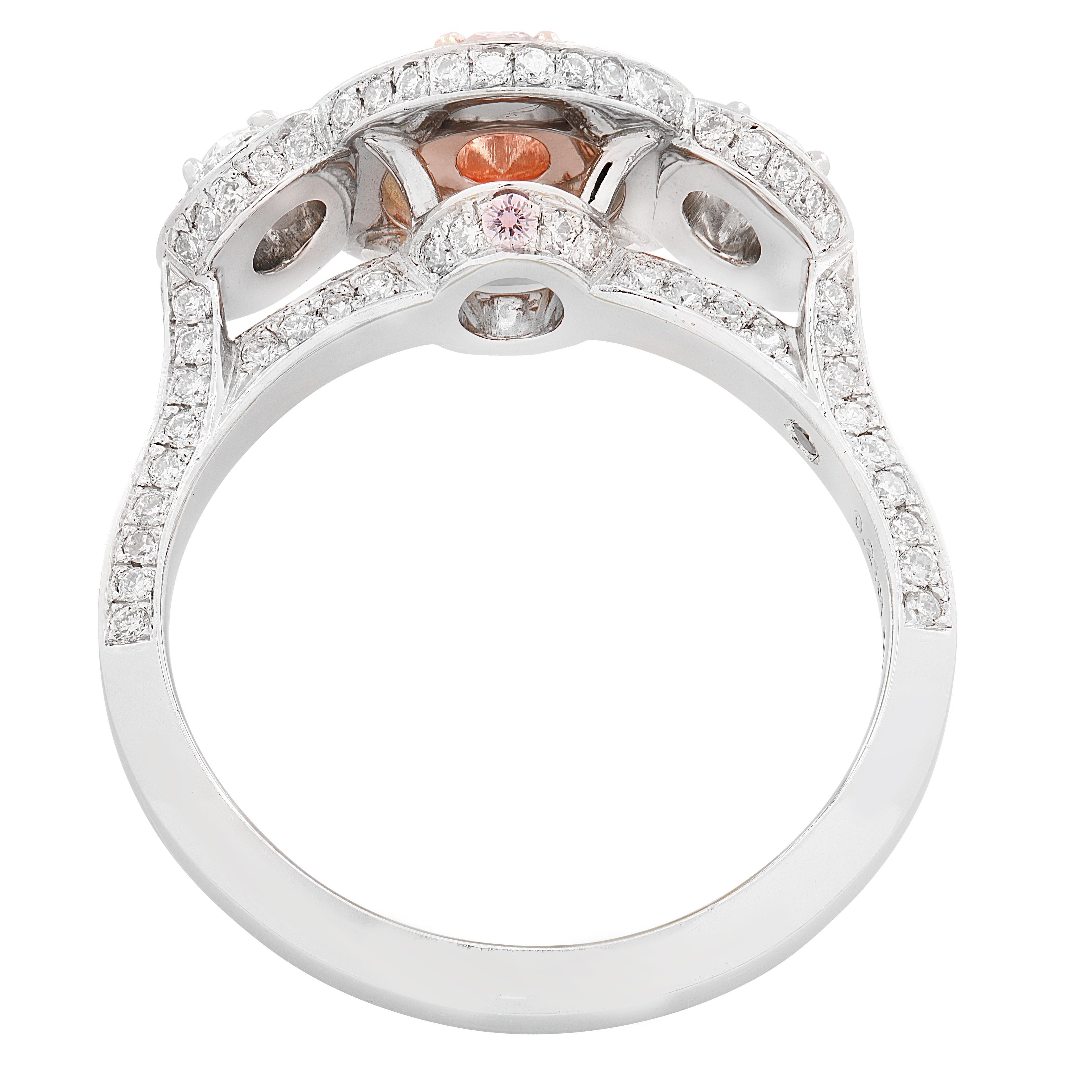 Taglio ovale Anello di fidanzamento Argyle Pink Diamond in vendita