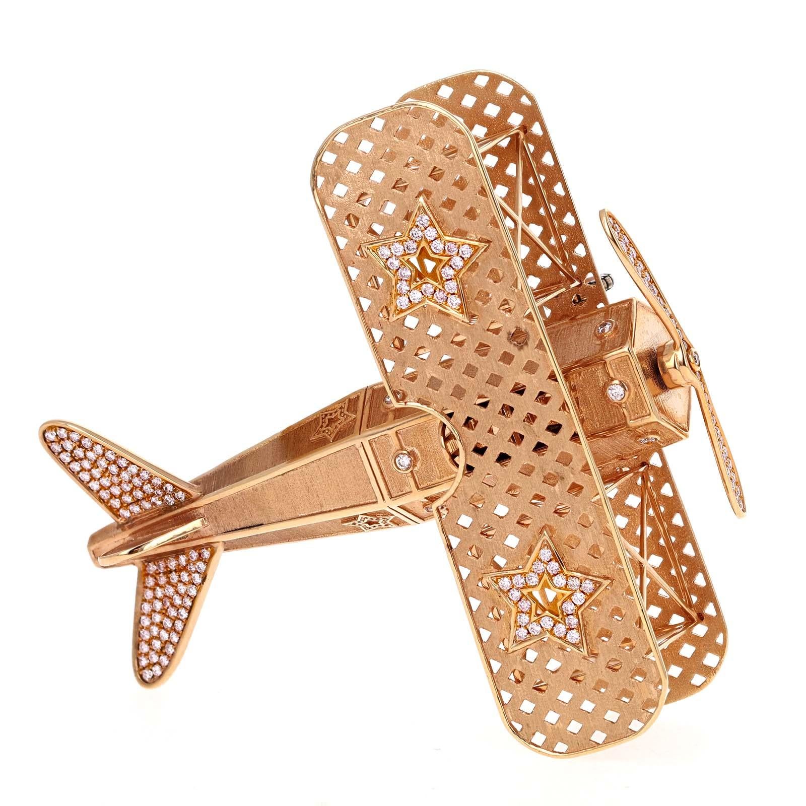 Artisan Argyle Pink Diamond Rose Gold Model Airplane  For Sale