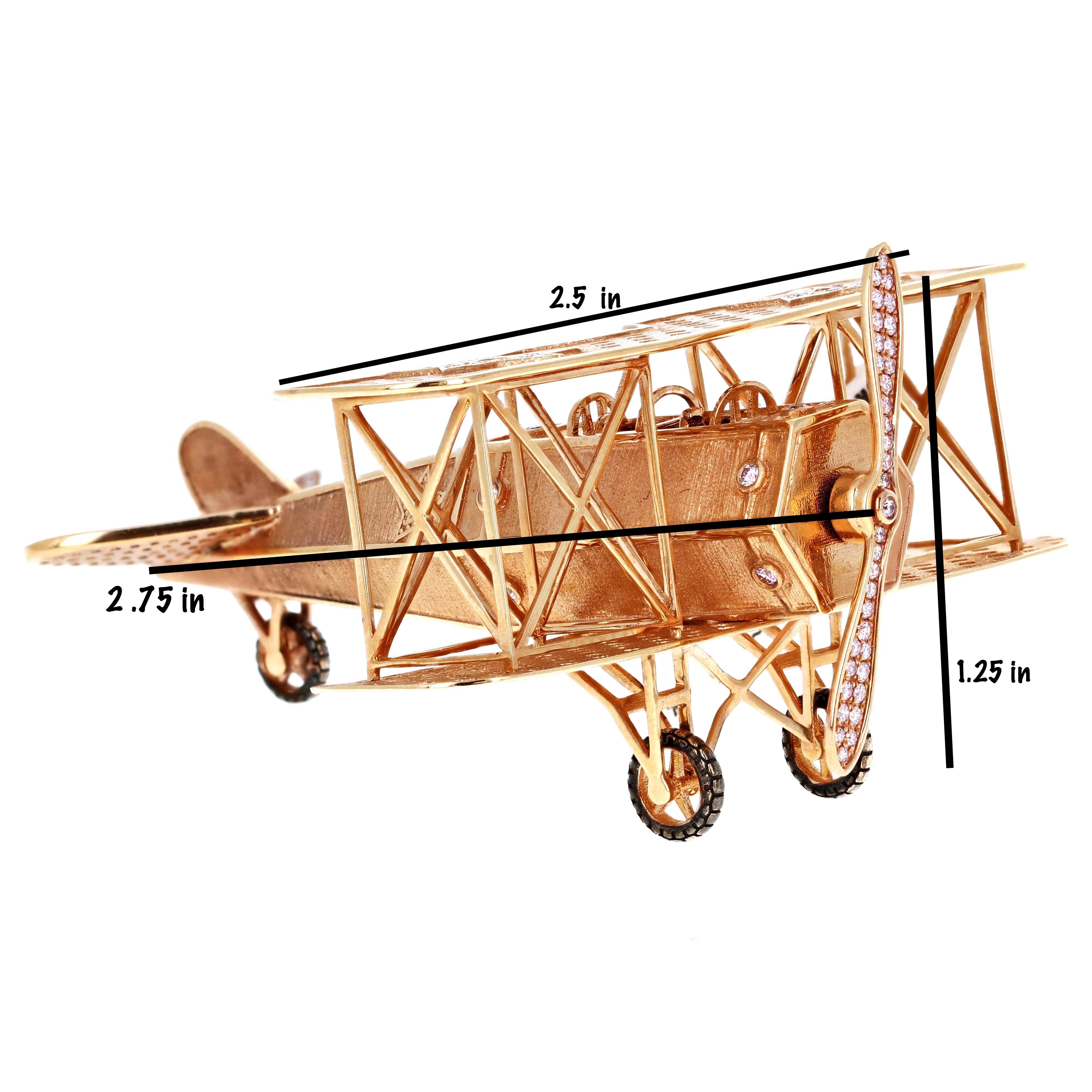 Argyle Pink Diamond Rose Gold Model Airplane  In Excellent Condition For Sale In Beverly Hills, CA