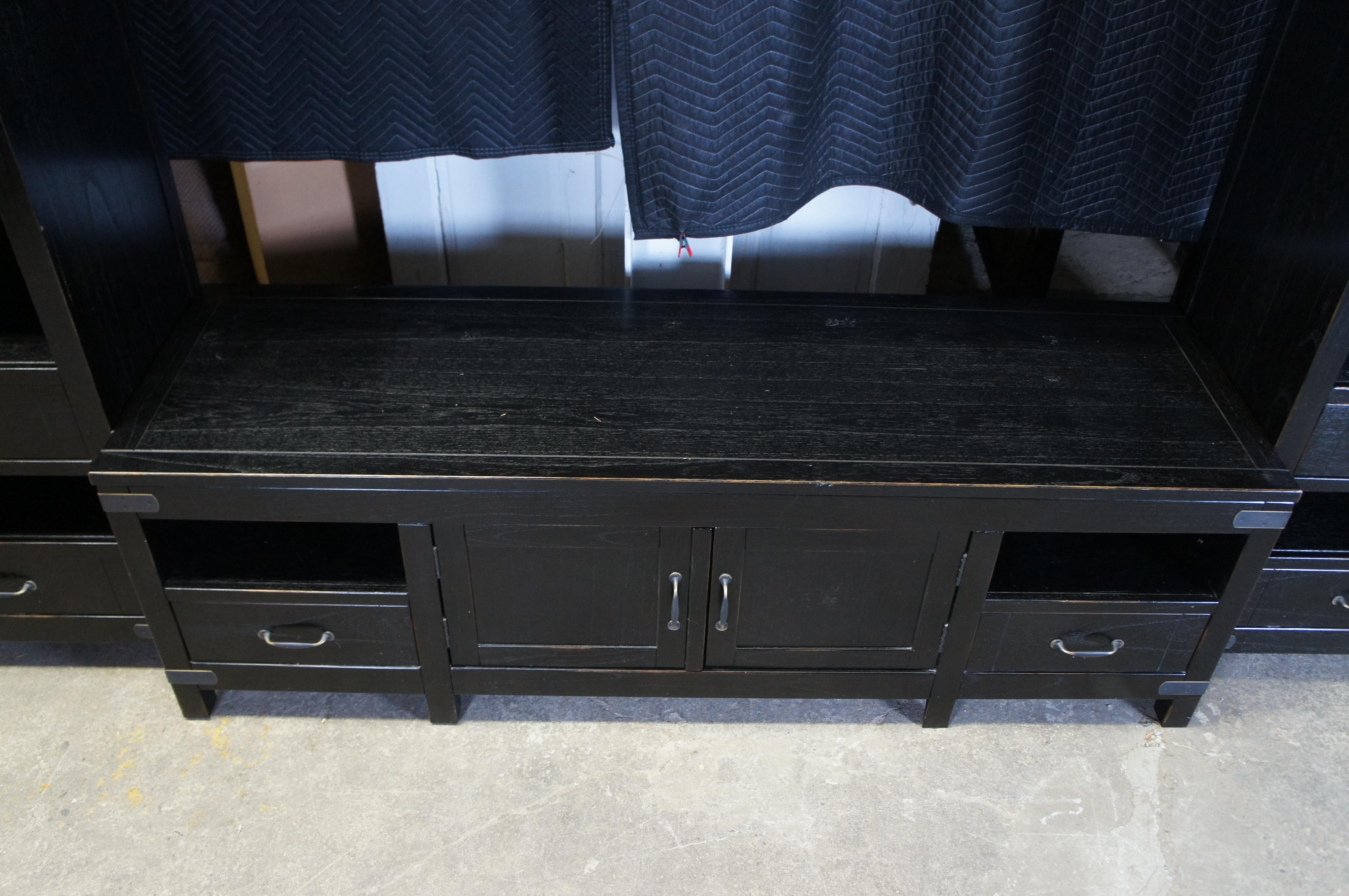Arhaus Bentley Tremont Black Campaign Media Center TV Console Bookcase 120