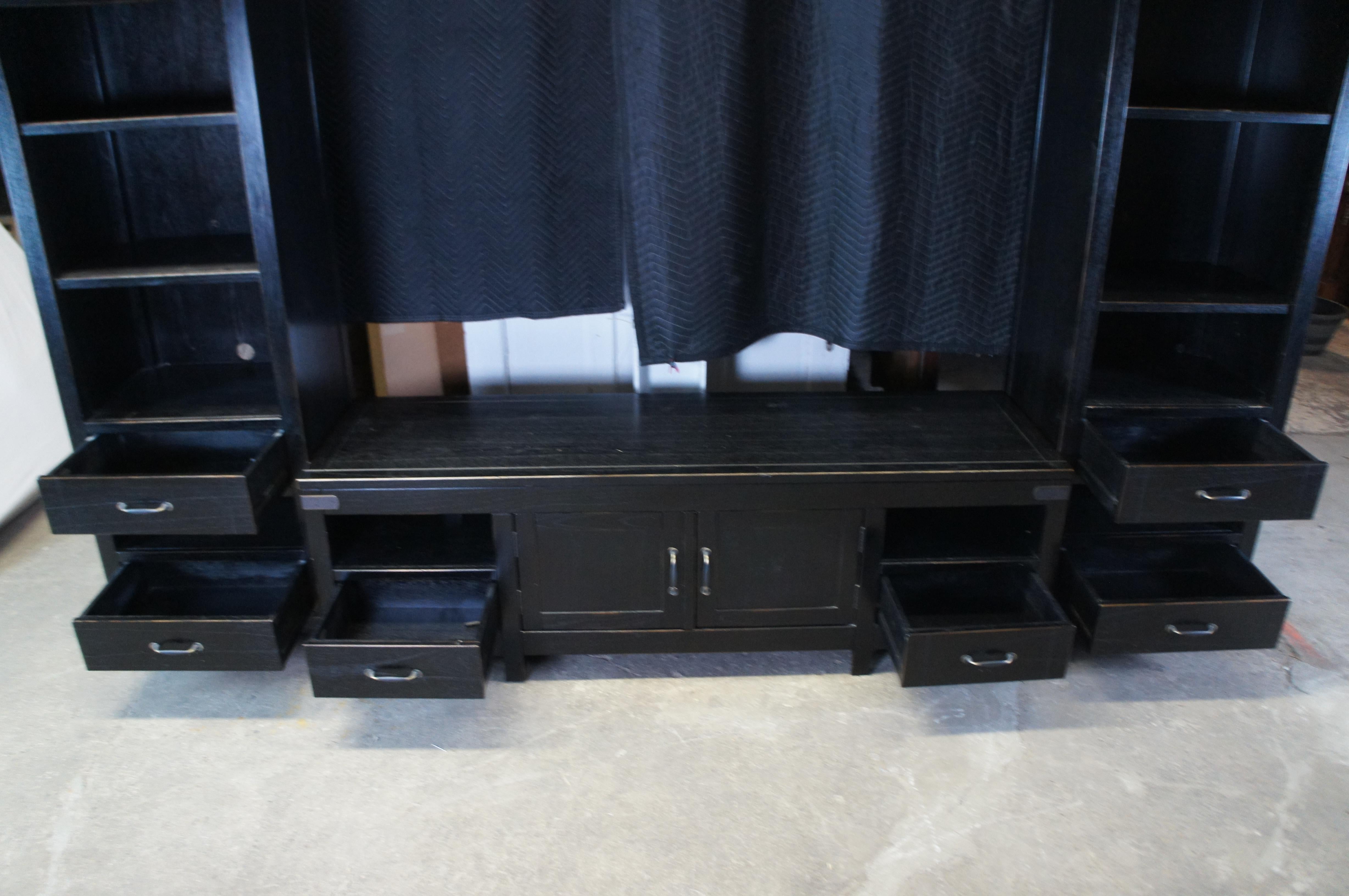 Arhaus Bentley Tremont Black Campaign Media Center TV Console Bookcase 120