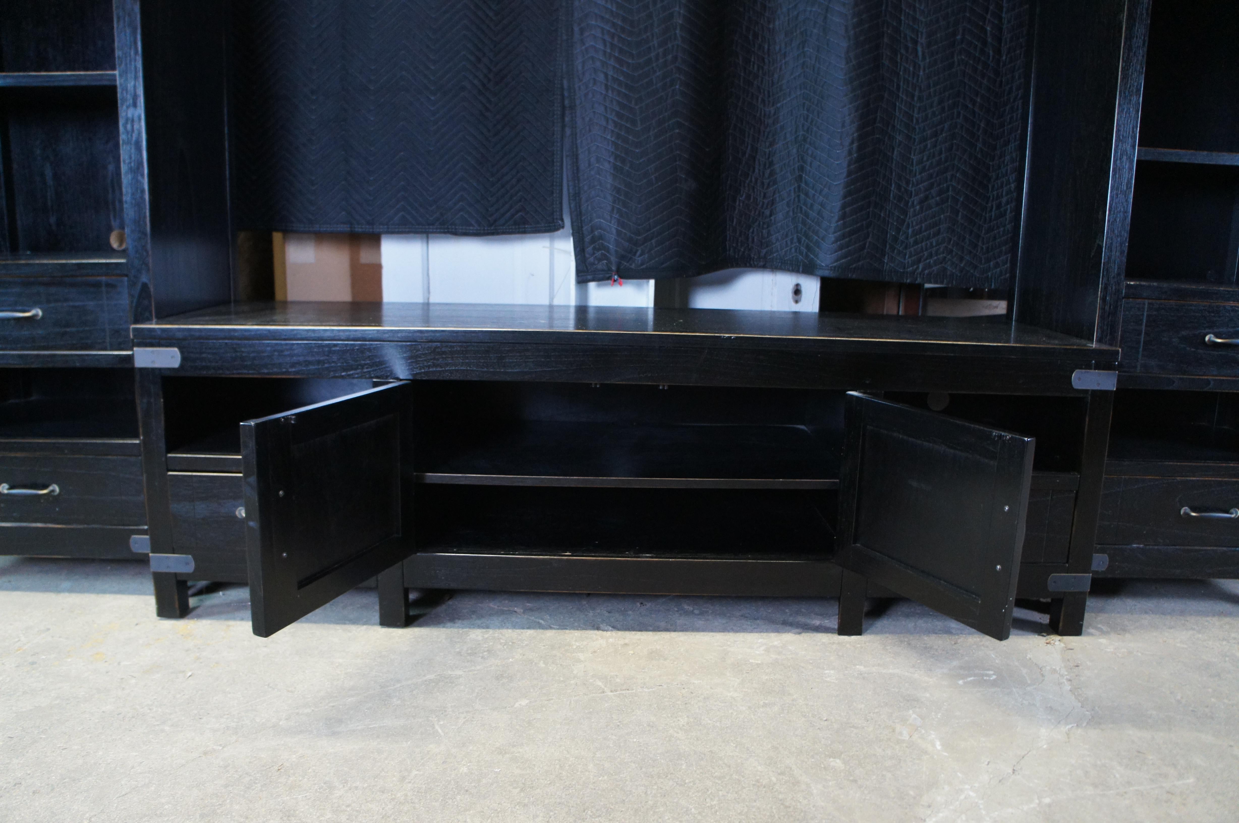 Arhaus Bentley Tremont Black Campaign Media Center TV Console Bookcase 120