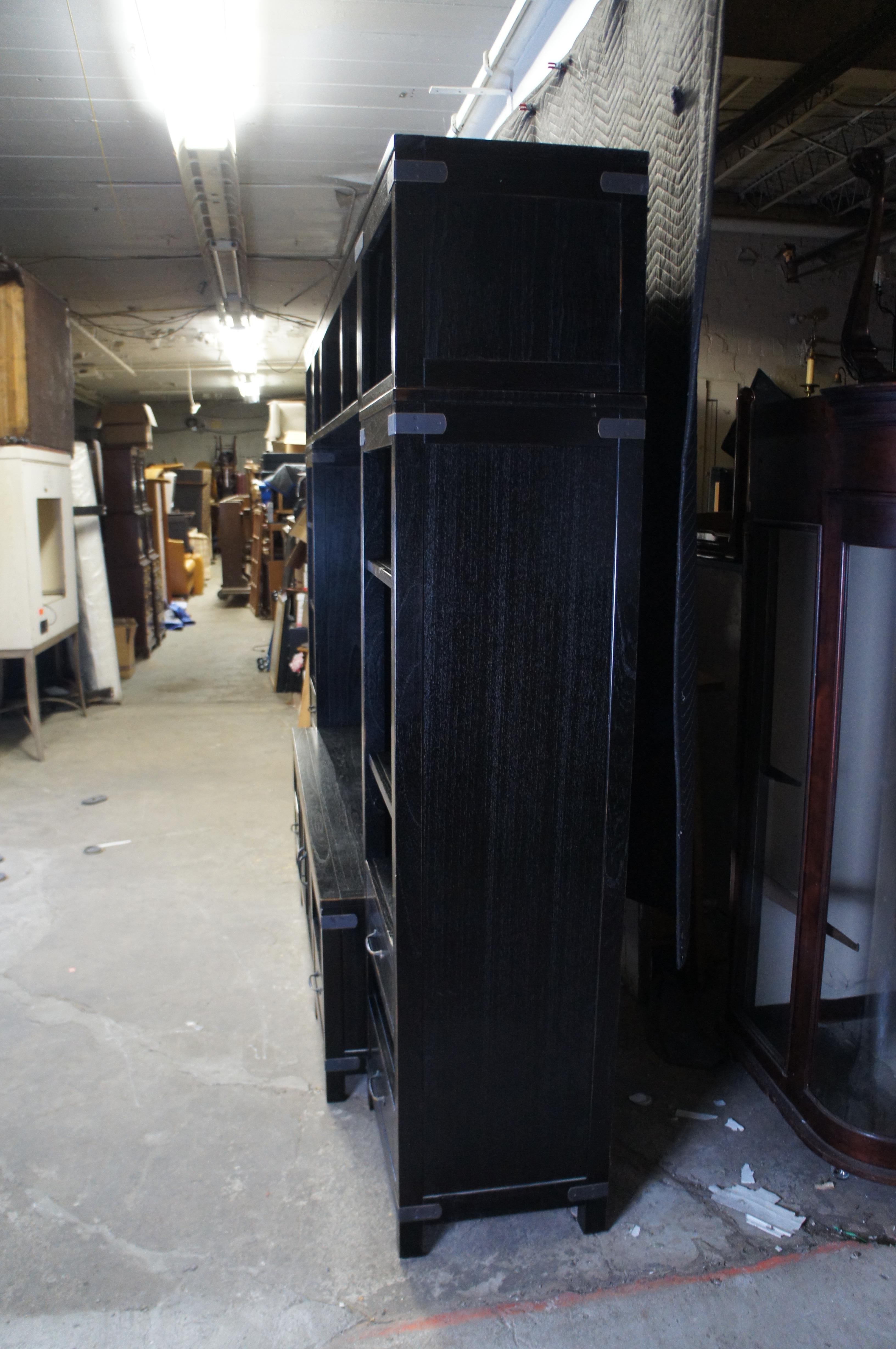 Arhaus Bentley Tremont Black Campaign Media Center TV Console Bookcase 120