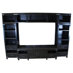 Arhaus Bentley Tremont Black Campaign Media Center TV Console Bookcase 120"