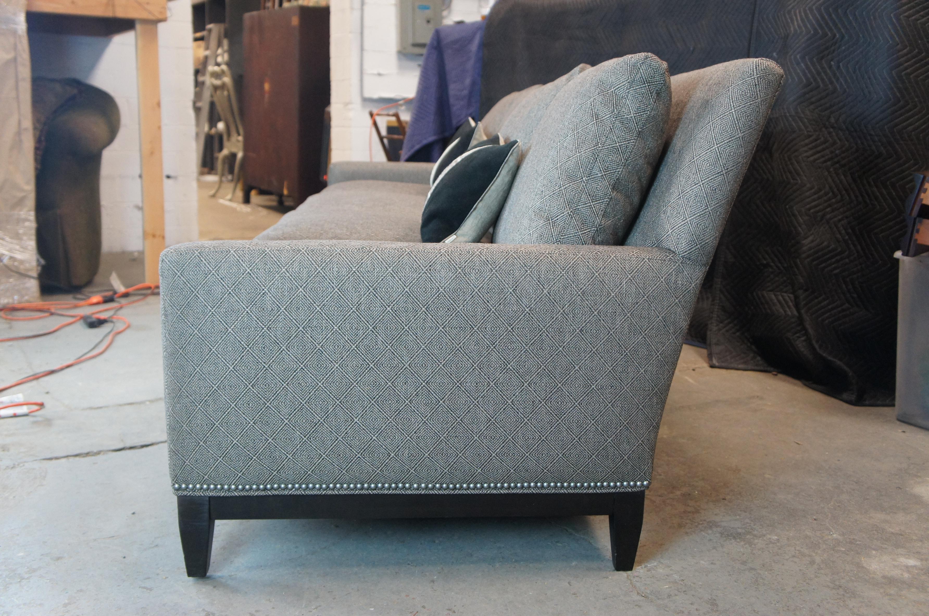 Arhaus Camden Collection Modern Upholstered Nailhead 4 Seat Sofa Couch 3
