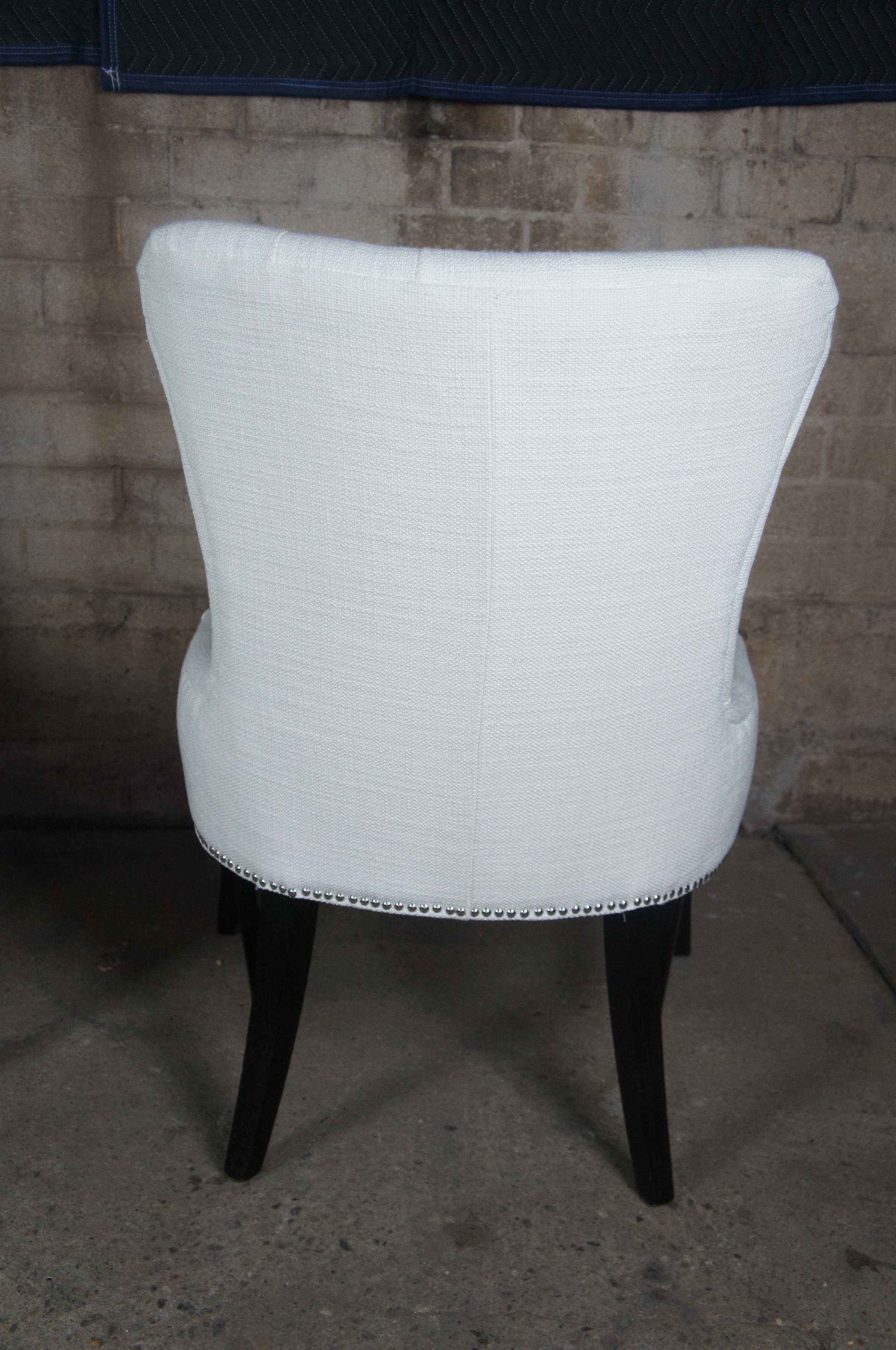 Arhaus Claybourne Upholstered Dining Armchairs Tufted Wingback Modern Seating In Good Condition In Dayton, OH