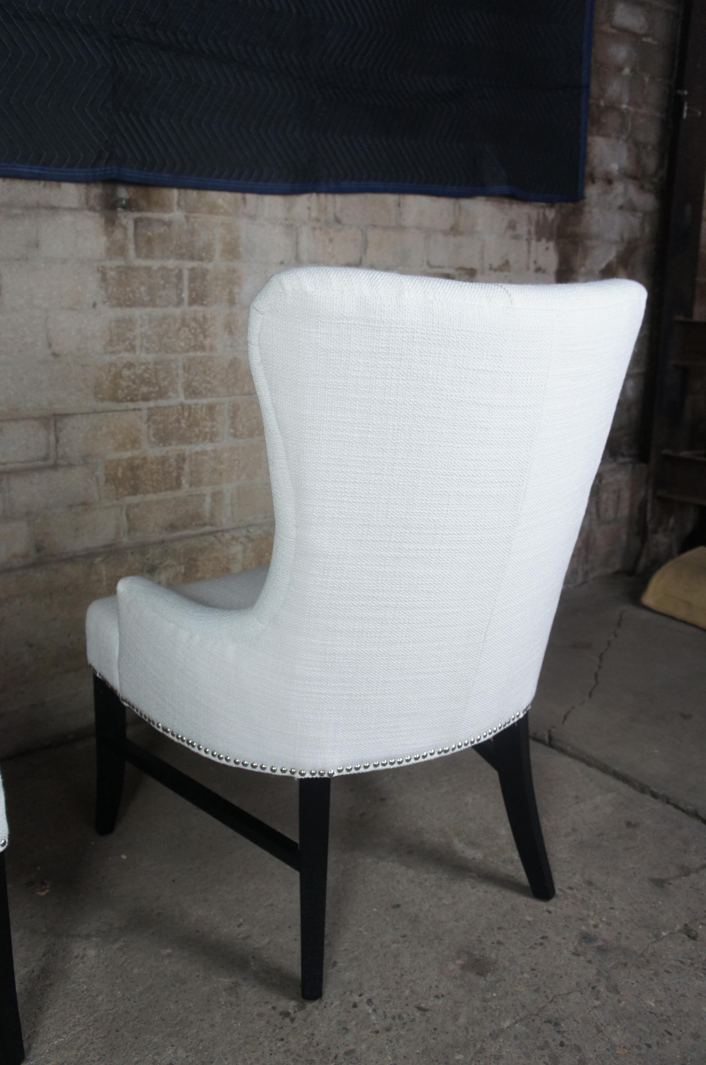 Arhaus Claybourne Upholstered Dining Armchairs Tufted Wingback Modern Seating 1