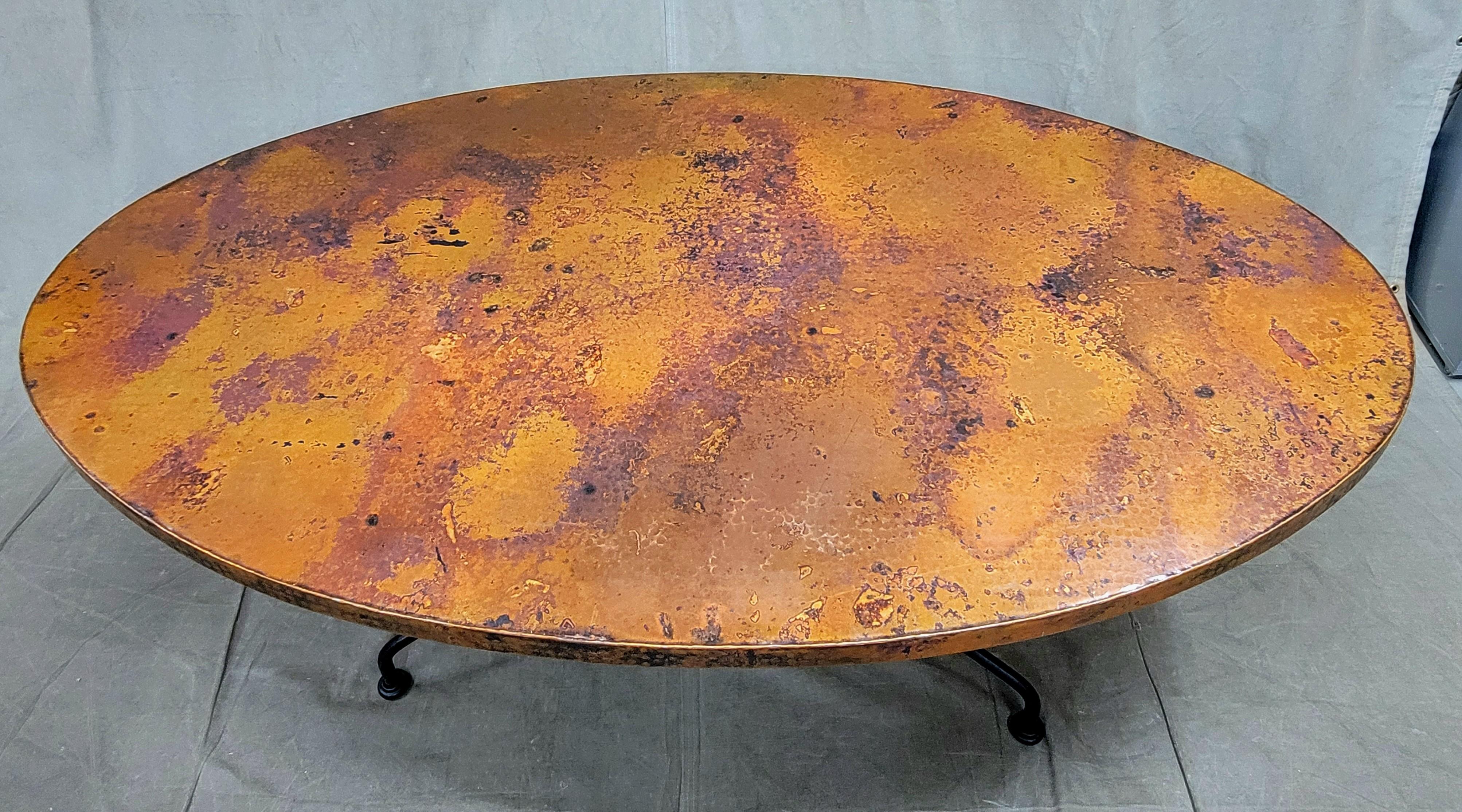 arhaus copper dining table
