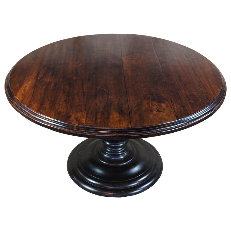 Arhaus French Country Round Farmhouse Pedestal Dining Table at 1stDibs